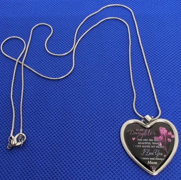 SOLD!!!!🙋My Daughter🧑🦰Necklace Heart Pendant Love You Always Mom - Picture 5 of 8